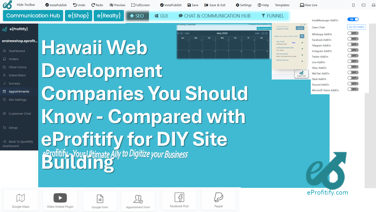 Hawaii Web Development Companies You Should Know - Compared with eProfitify for DIY Site Building